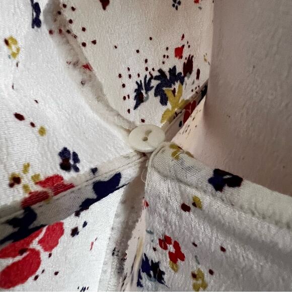 Anthropologie Meadow Rue Floral Wrap Blouse US Size 6 | Flutter Sleeve | Peplum - Picture 9 of 9